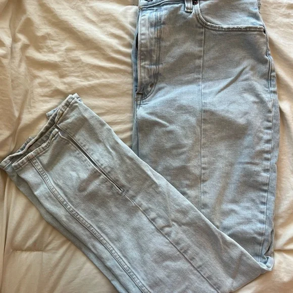 Abercrombie & Fitch Blue Curve Love Jeans with Split Hem - Picture 3 of 4